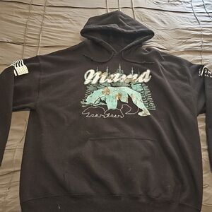 Grunt Style Black Hoodie with Bear Graphic